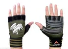 Polyester Sports Gloves (Olive & Black, Set of 1)