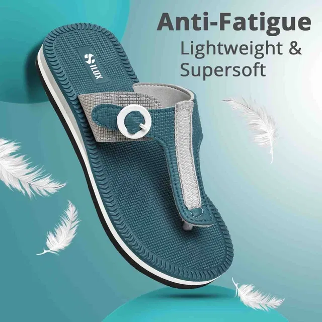 Solid Thong Flip-flops for Women (Green, 4)