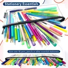 Oddy Transprent Zipper Pencil Pouch, Pen Case Document Pouch Travel Bags for School Office Supplies 