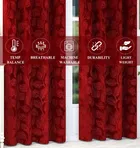 Velvet Emboss Red Door Blackout Curtain 7ft Pack of 1