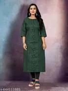 Floral Embroidered Cotton Blend Kurti for Women, Pack of 2 