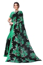 Women Georgette Printed Saree With Unstitched Blouse 