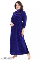 Velvet Nightdress Set for Women 