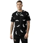 Polyester Printed T-Shirt for Men, Black 