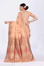 Linen Zari Woven Saree for Women 
