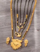 Combo of 4 Pcs Mangalsutras with Earrings Set for Women 