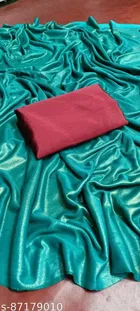 Lycra Solid Saree for Women 
