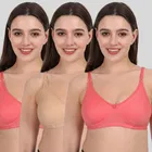 Cotton Bra for Women, Multicolour, Pack of 3 
