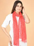 Net Self-Design Dupatta for Women 