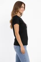Cotton Blend Printed T-shirt for Men, Black 
