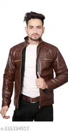 Synthetic Leather Jacket for Men 