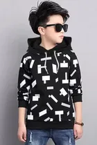 Cotton Blend Round Neck Hoodie for Boys 