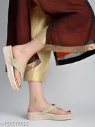 Shoetopia Gold Embellished Platform Sandals 