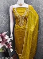Chanderi Cotton Punjabi/All Over Suits Semi-Stitched Suits 