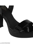 Solid Pointed Toe Block Heels for Kids 