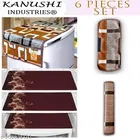 KANUSHI Industries® 1Pc Fridge Cover for Top with 6 Utility Pockets + 2 Handles Covers + 3 Fridge Mats 