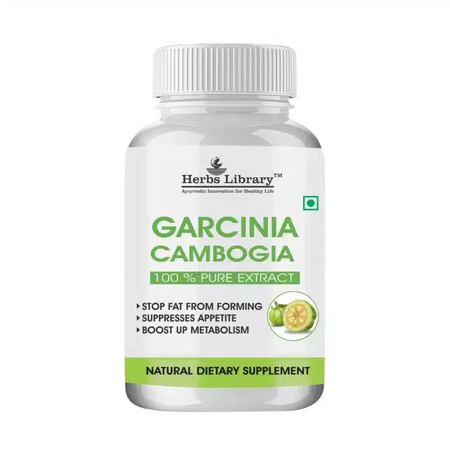 Herbs Library Garcinia Cambogia Capsules for Weight Loss (Pack of 60)