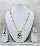 All White Beautiful Kundan Necklace Set for Women, White