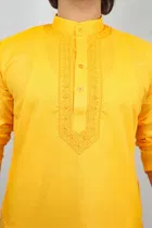 Cotton Solid Kurta with Pyjama for Men 
