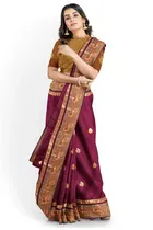 Silk Solid Saree for Women 
