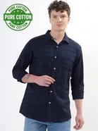100% Cotton Full Sleeves Striped Shirt for Men 
