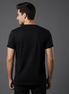 Cottont Blend  Printed T-shirt For Men, Black 