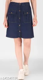 Denim Skirts for Girls (Blue, 13-14 Years)