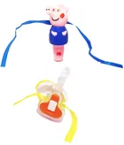 Plastic Pepa Pig & Gittar Light & Whistle Rakhi for Kids 