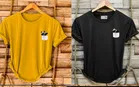 Polyester Round Neck T-Shirt for Men (Multicolor, M) (Pack of 2)