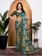 Georgette Printed Saree for Women 