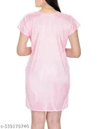 Satin Solid Babydoll for Women, Pink 