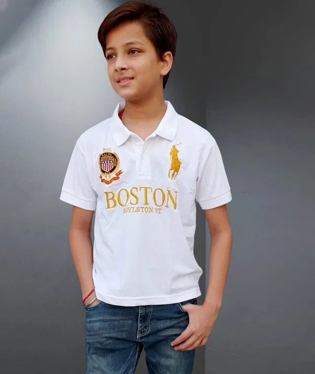 Half Sleeves Printed T-Shirt for Boys (White, 30)