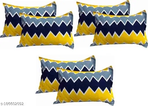 Cotton Pillow Covers (Multicolor, 17x27 inches) (Pack of 6)
