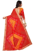 कानूड़ा फैंसी विमेंस जॉर्जेट फ्लावर प्रिंटेड साड़ी 