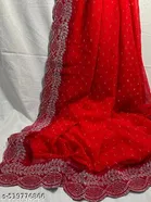Georgette Saree for Women, Red 