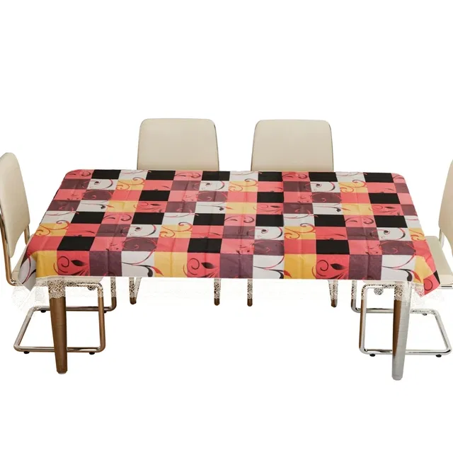PVC Printed 4 Seaters Table Cover (Multicolor, 40x60 inches)