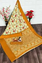 शारदा क्रिएशन कॉटन लिनन प्रिंटेड साड़ी 