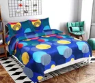 Polycotton Printed Double Bedsheet with Two Pillow Covers 