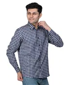 Cotton Blend Full Sleeves Chequered Shirt for Men 