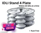 Stainless Steel 4 Plate Idli Maker (Silver)