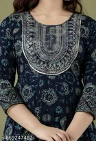 Rayon Kurti for Women, Black 