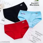 Solid Mid Rise Bikini Briefs for Women, Pack of 3 