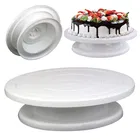 Plastic Cake Decorating Revolving Icing Turnable Stand (White)