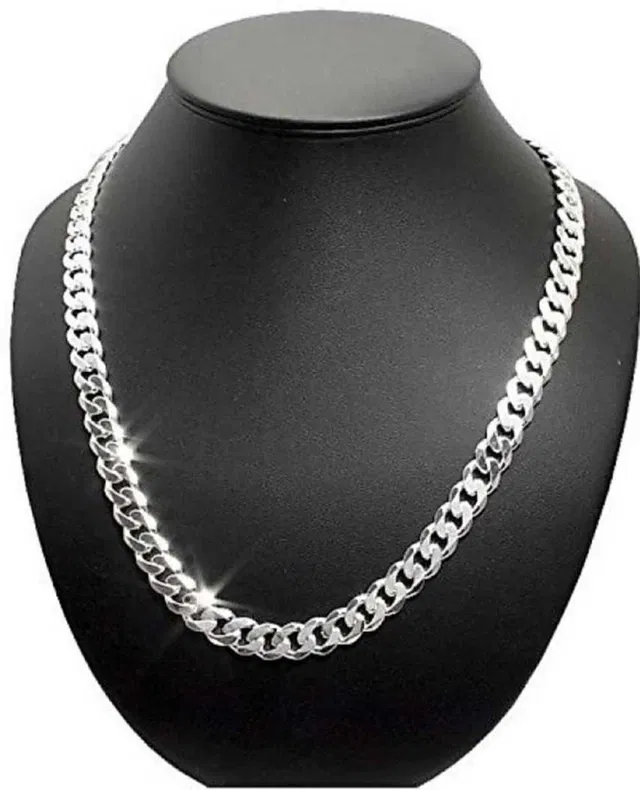 BHARDWAJ RETAILS db enbloc - Silver Plated Chain (Assorted) (Pack of 1) (BR19)