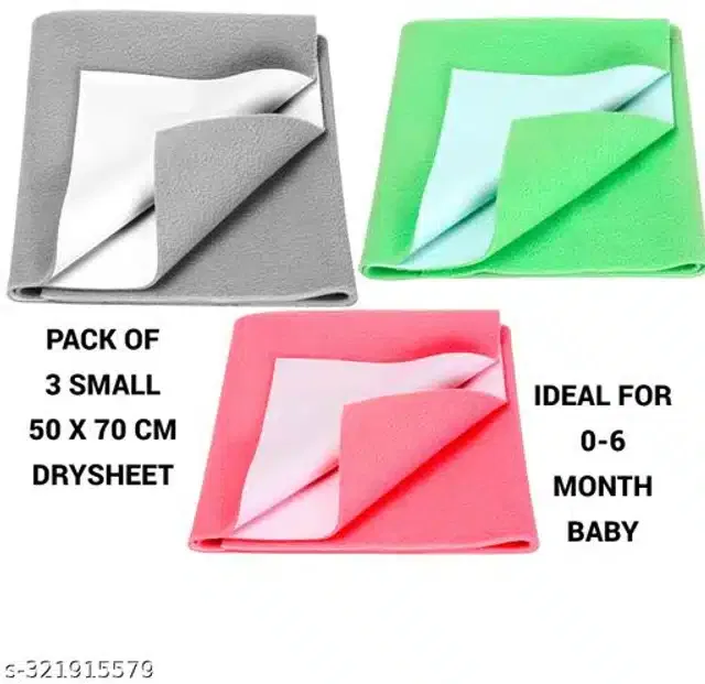 Cotton Mattress Protection Sheet (Multicolor, 28x20 inches) (Pack of 3)