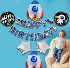 5 Pcs Birthday Space Theme Decorations Foil Blue Balloon