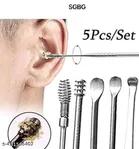 Stainless Steel 5 Pcs Ear Cleaning Set (Silver, Set of 1)