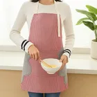 Krishna E PVC Waterproof Red Stripe Kitchen Apron 27Lx21W in 