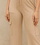 Poly Rib Straight Trouser / Pant for Women 