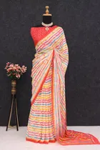 Georgette Printed Saree for Women 